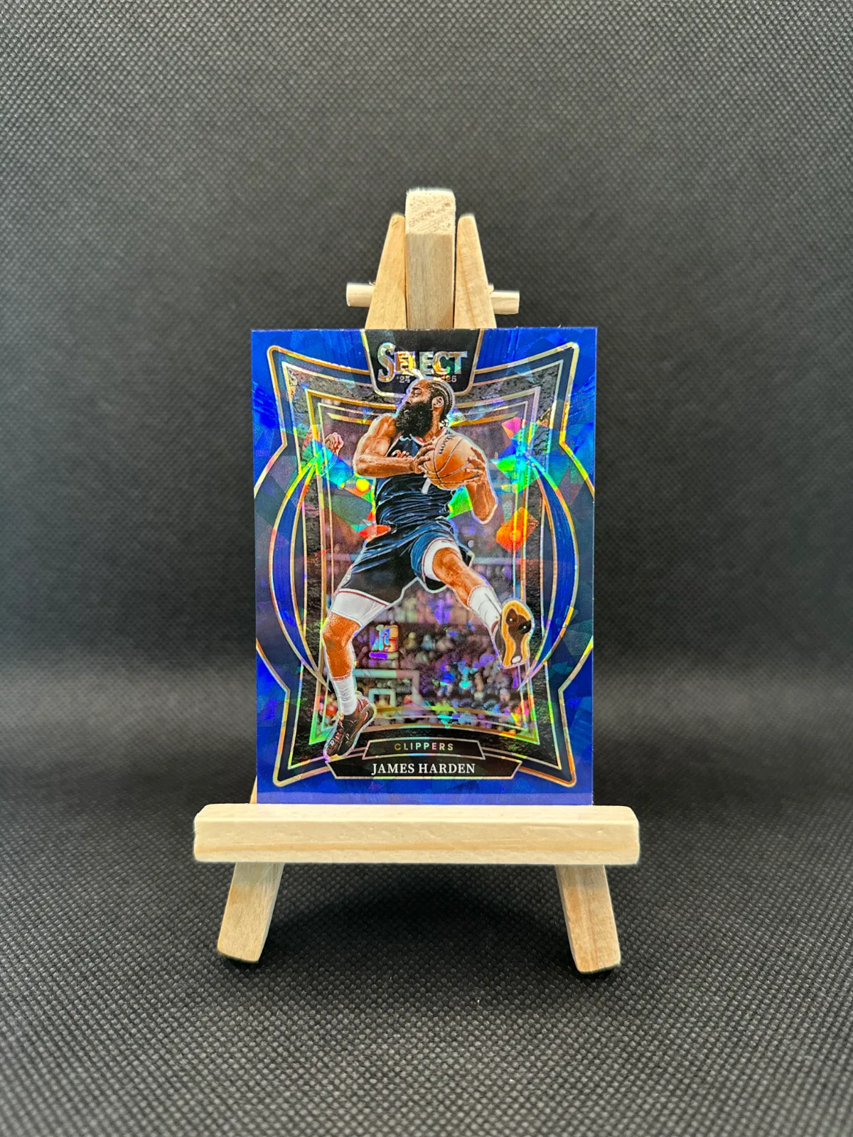 James Harden Blue Cracked Ice Prizm - 2024-25 Panini Select Basketball #57