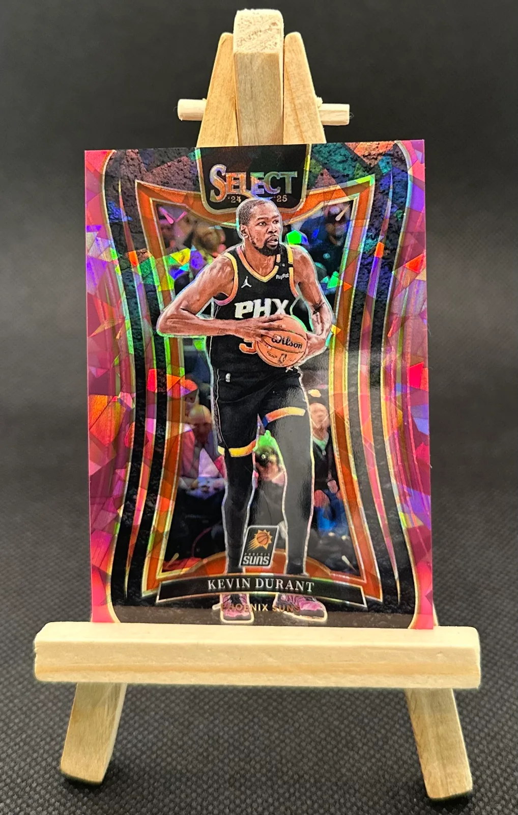 Kevin Durant Pink Cracked Ice 99/99 - 2024-25 Panini Select Basketball #338 - 1