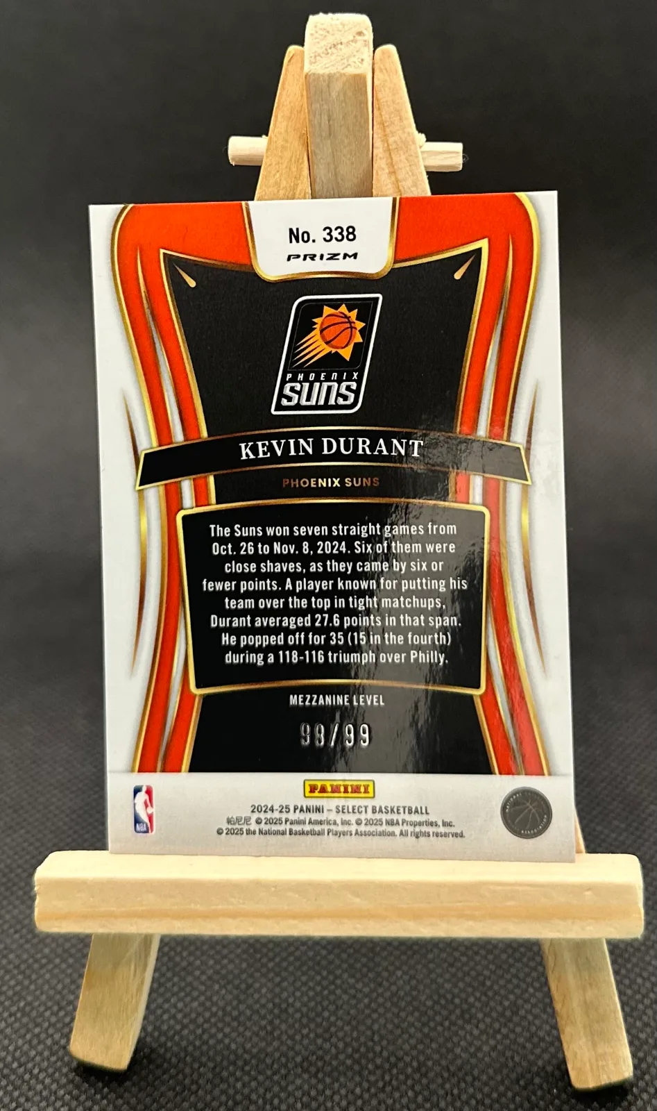 Kevin Durant Pink Cracked Ice 99/99 - 2024-25 Panini Select Basketball #338 2