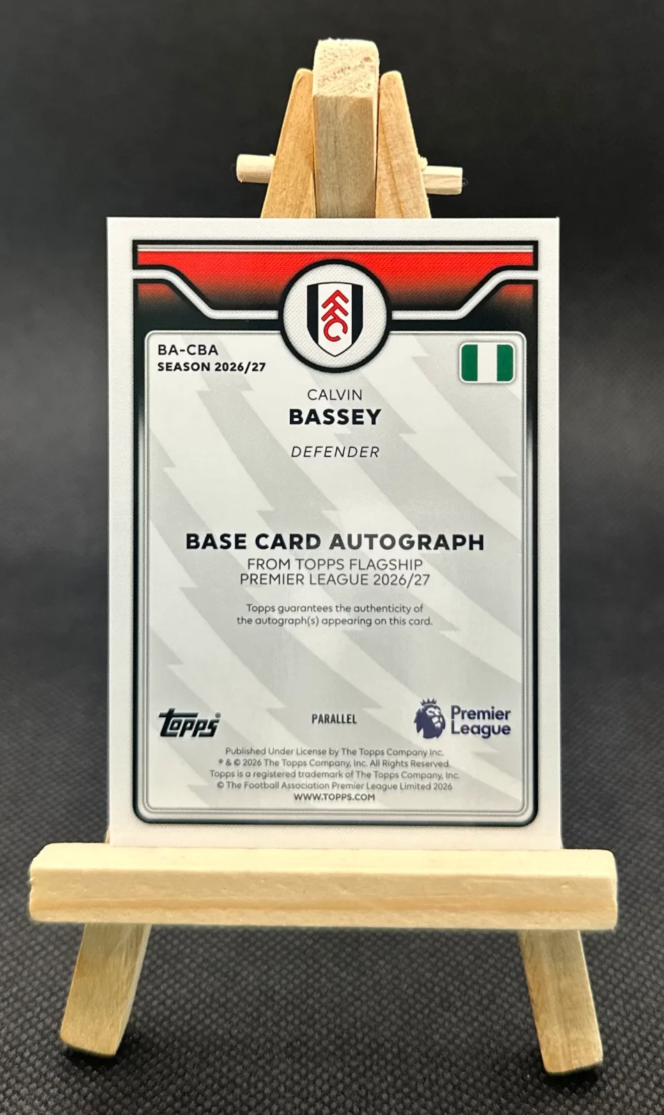 Calvin Bassey Green Refractor Auto 39/99 - 2026-27 Topps Flagship Premier League #BA-CBA 2